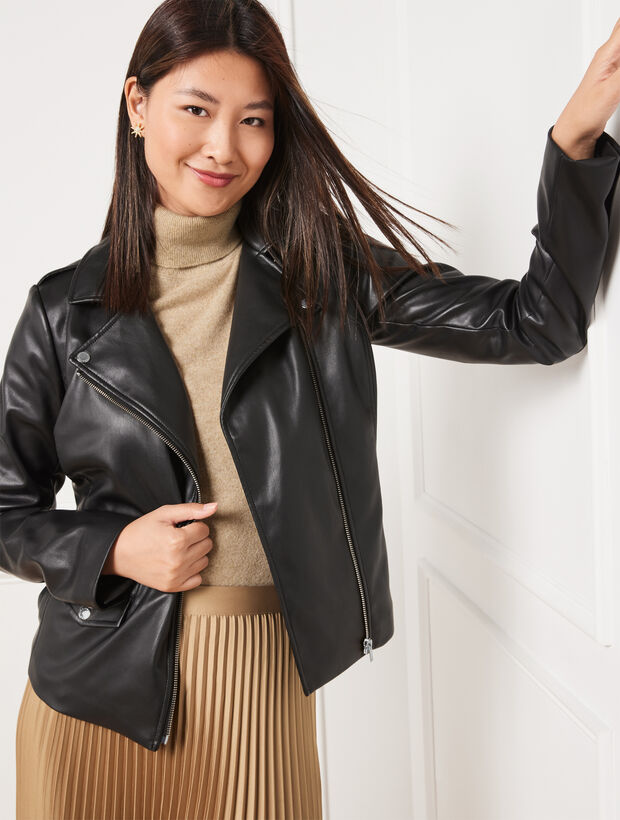 Faux Leather Moto Jacket