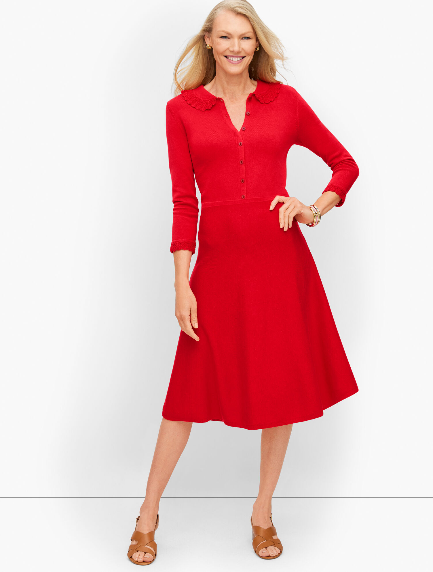 Ruffle Collar Sweater Dress Talbots