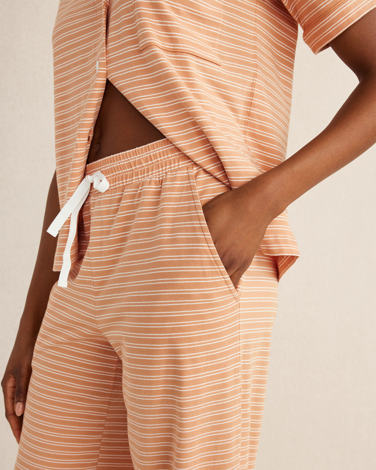 Striped organic-cotton pyjama trousers main image 0