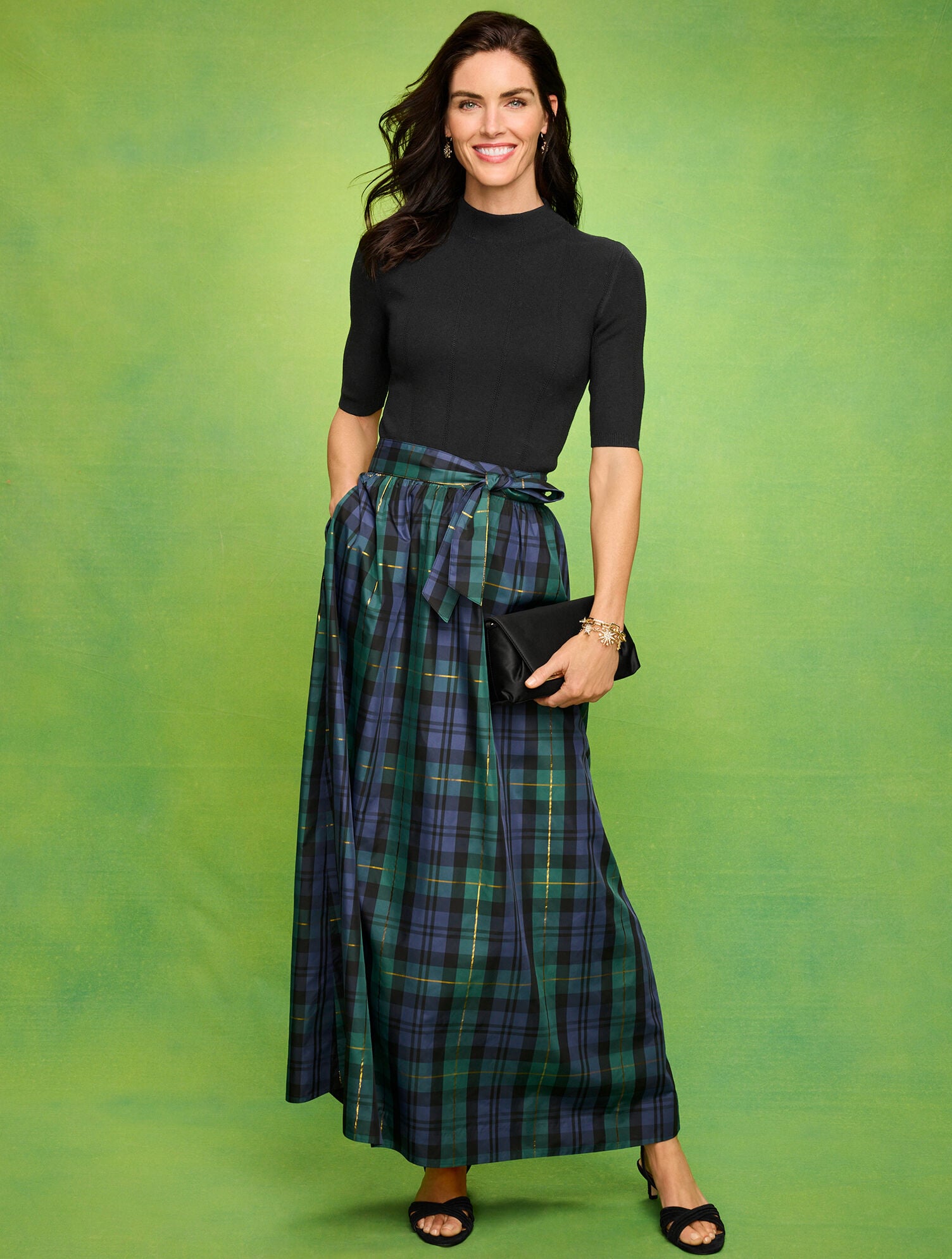 gonna midi longuette tartan