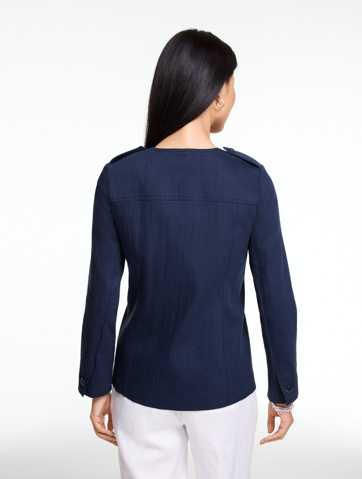 Twill Collarless Jacket