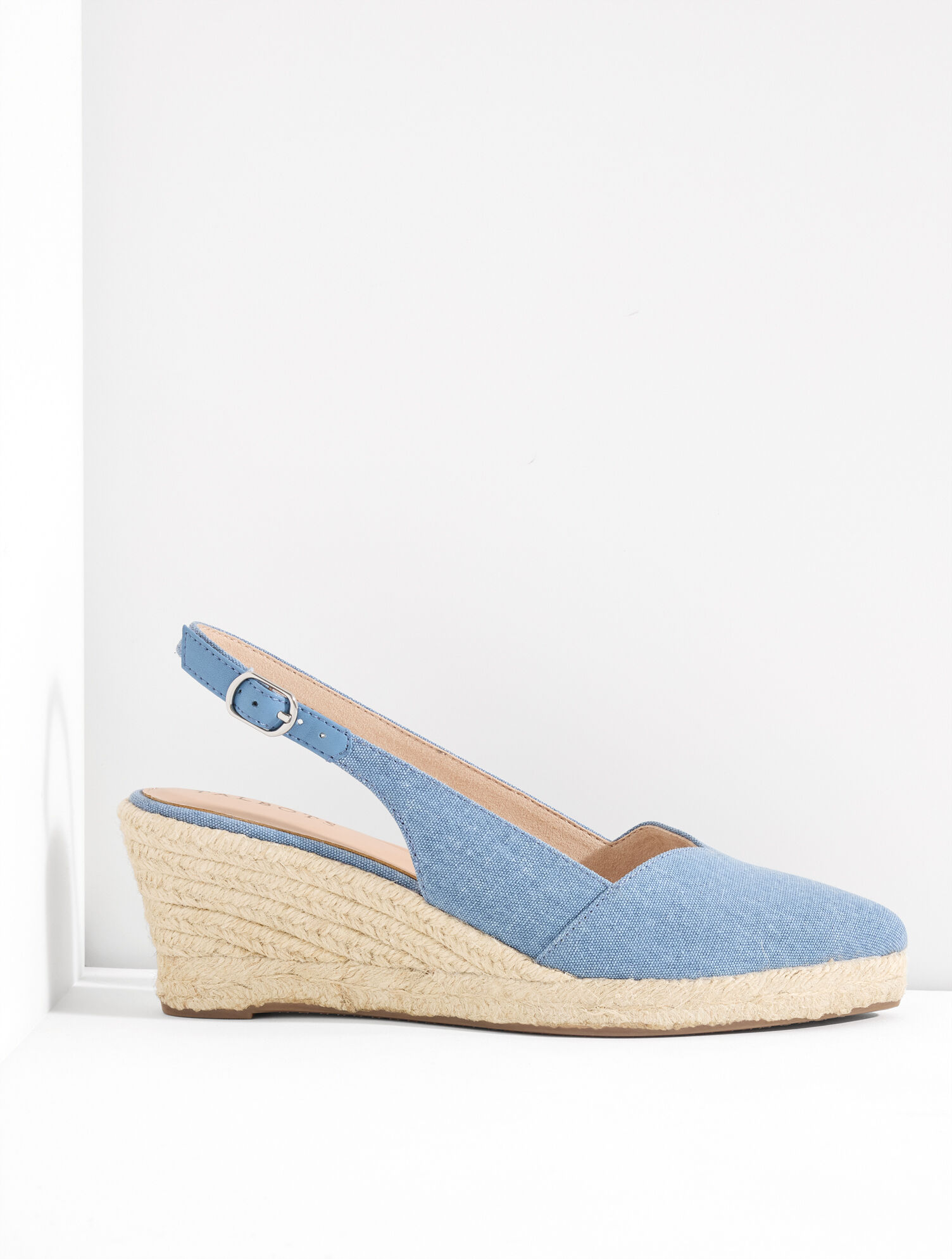 Vivi Slingback Denim Espadrille Wedges