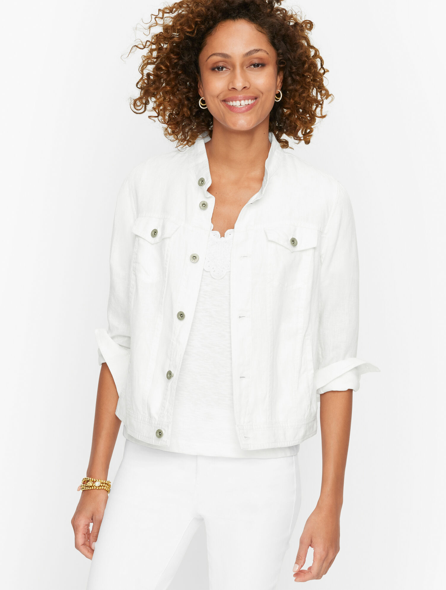 Trucker Jacket Petite White Denim Jacket Pixie Jacket In White
