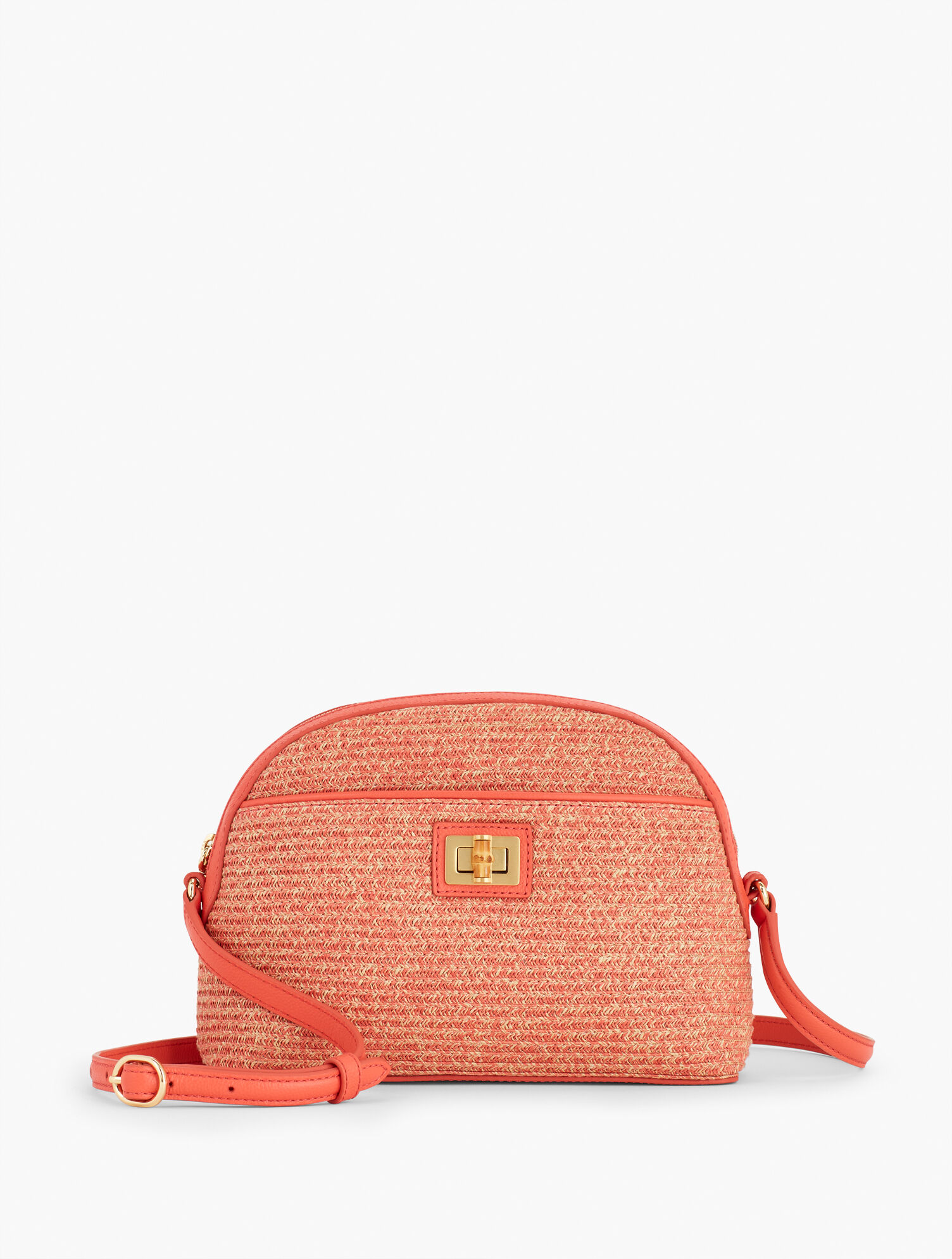 Bamboo Detail Straw Crossbody Bag Talbots