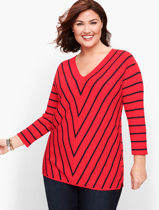 Bias Stripe Sweater