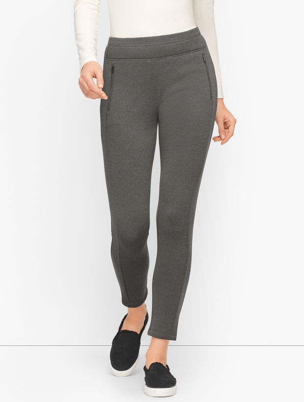 Fleece Lined Ponte Leggings Fleece-Lined Thermal Leggings Talbots
