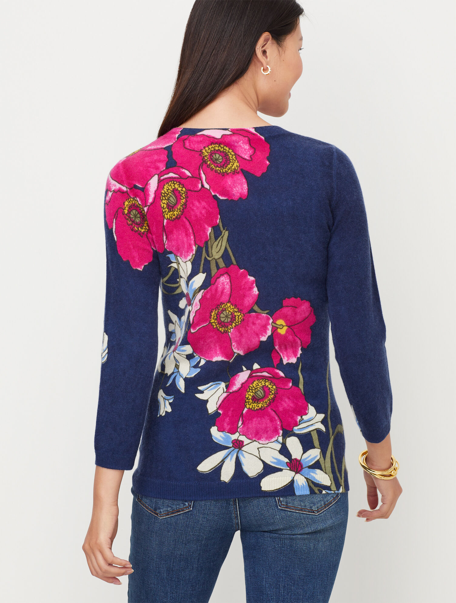 Audrey Cashmere Sweater - Elegant Floral