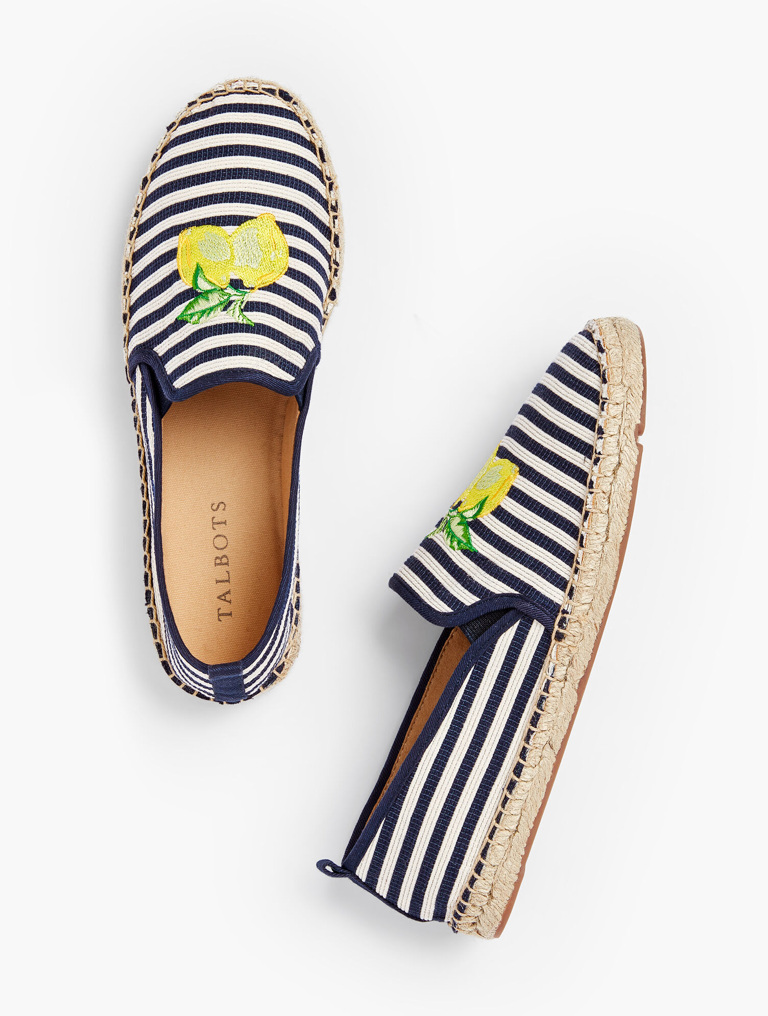 Izzy Espadrilles - Embroidered Lemon