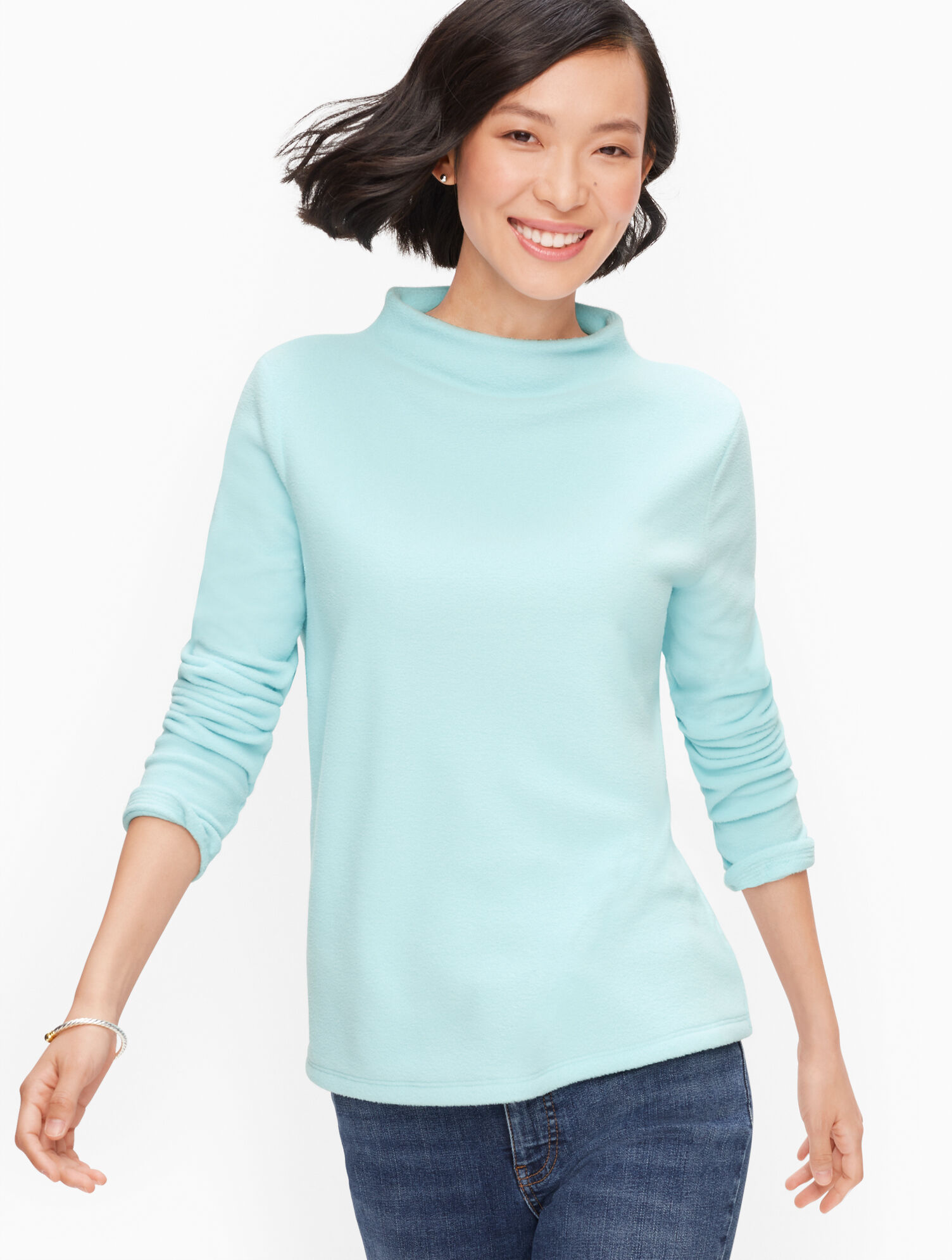 womens funnel neck fleece