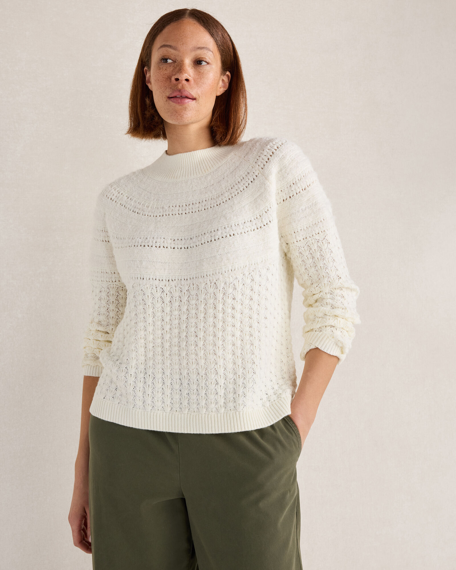 Heirloom Mixed Stitch Crewneck Sweater