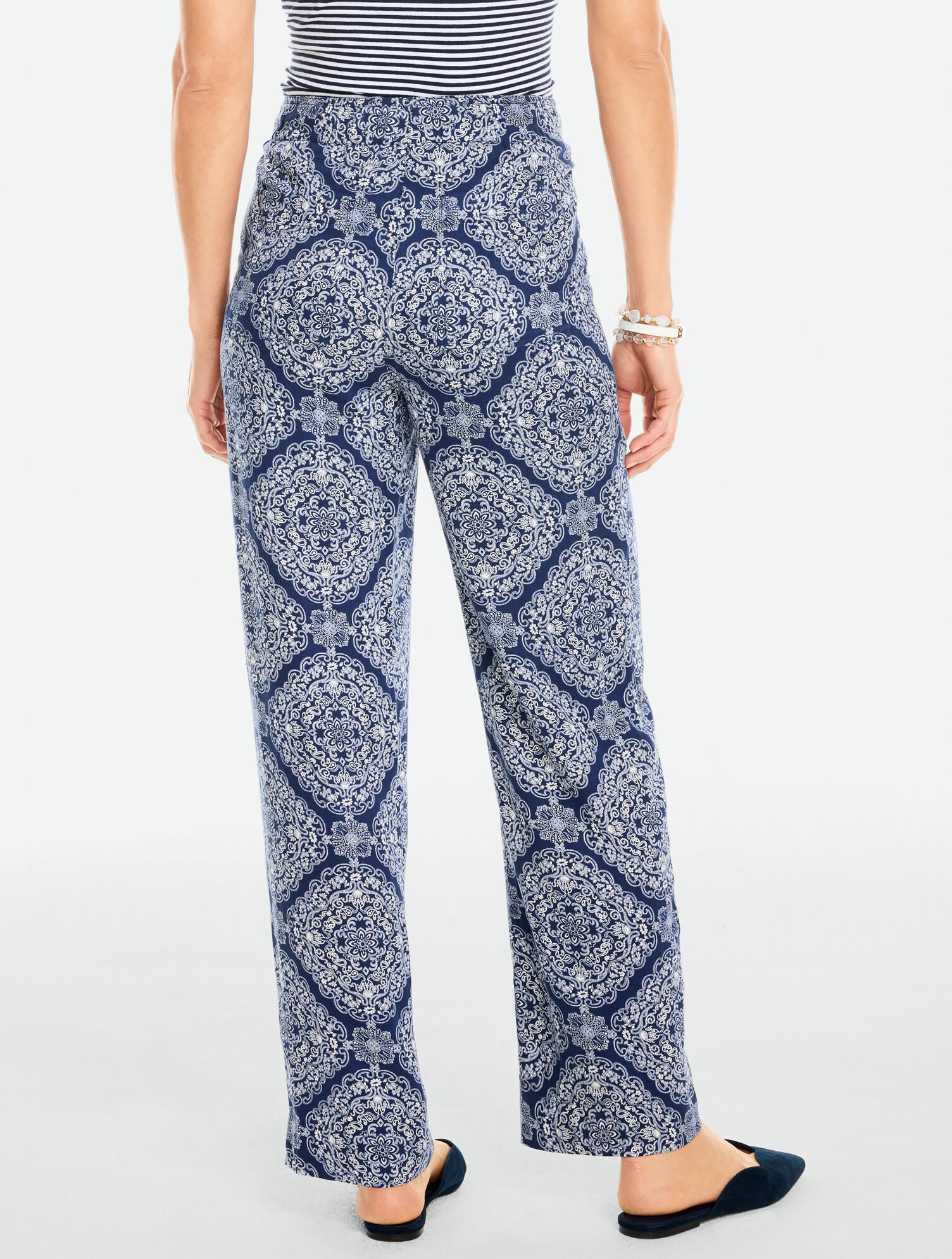 Twill Straight Leg Pants - Luxe Bandana | Talbots