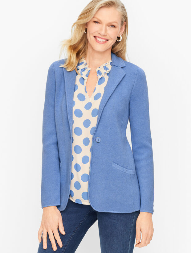 Notched Collar Sweater Blazer