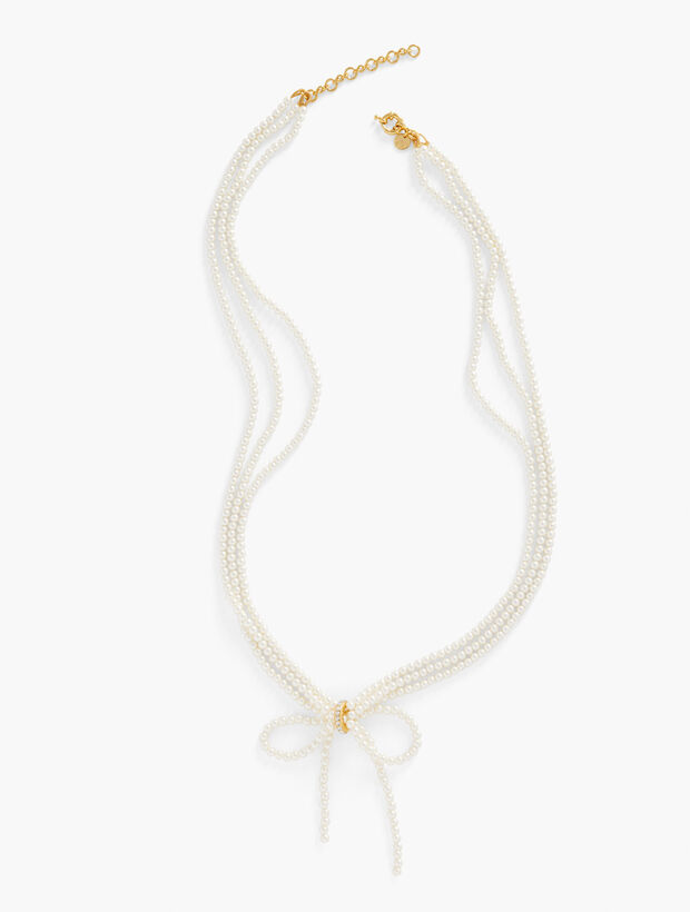 Mini Pearl Bow Necklace