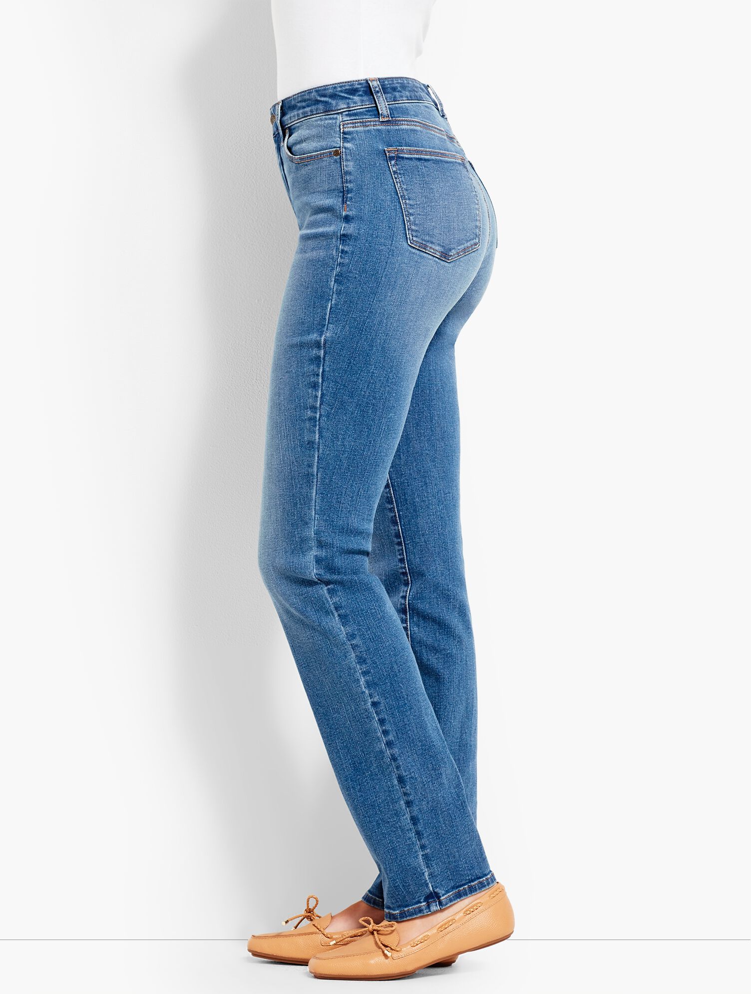 High-Rise Denim Straight-Leg - Curvy Fit/True Blue