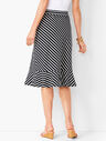 Jersey Cascading Midi Skirt - Stripe