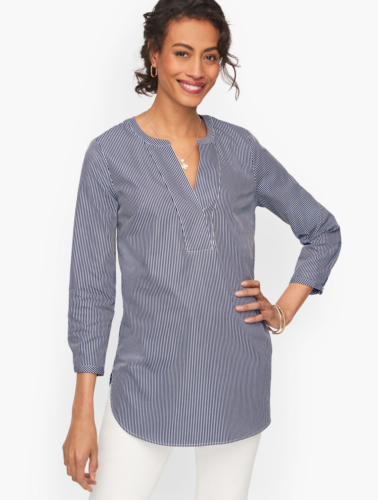 Talbots Tunic Tunic Popover - Easy Stripe | Talbots