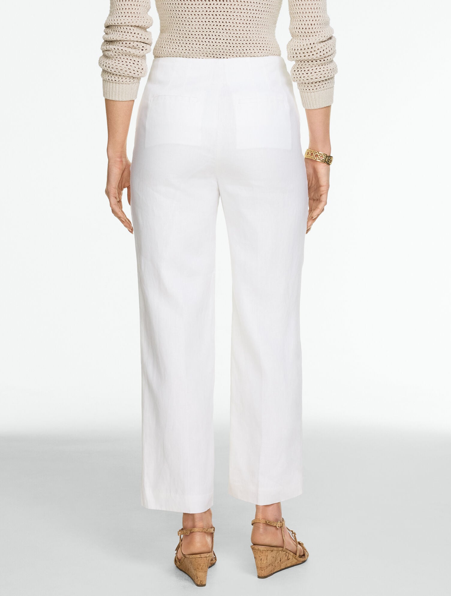 Linen Straight Ankle Pants
