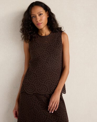 Cotton Crochet Scalloped Tank