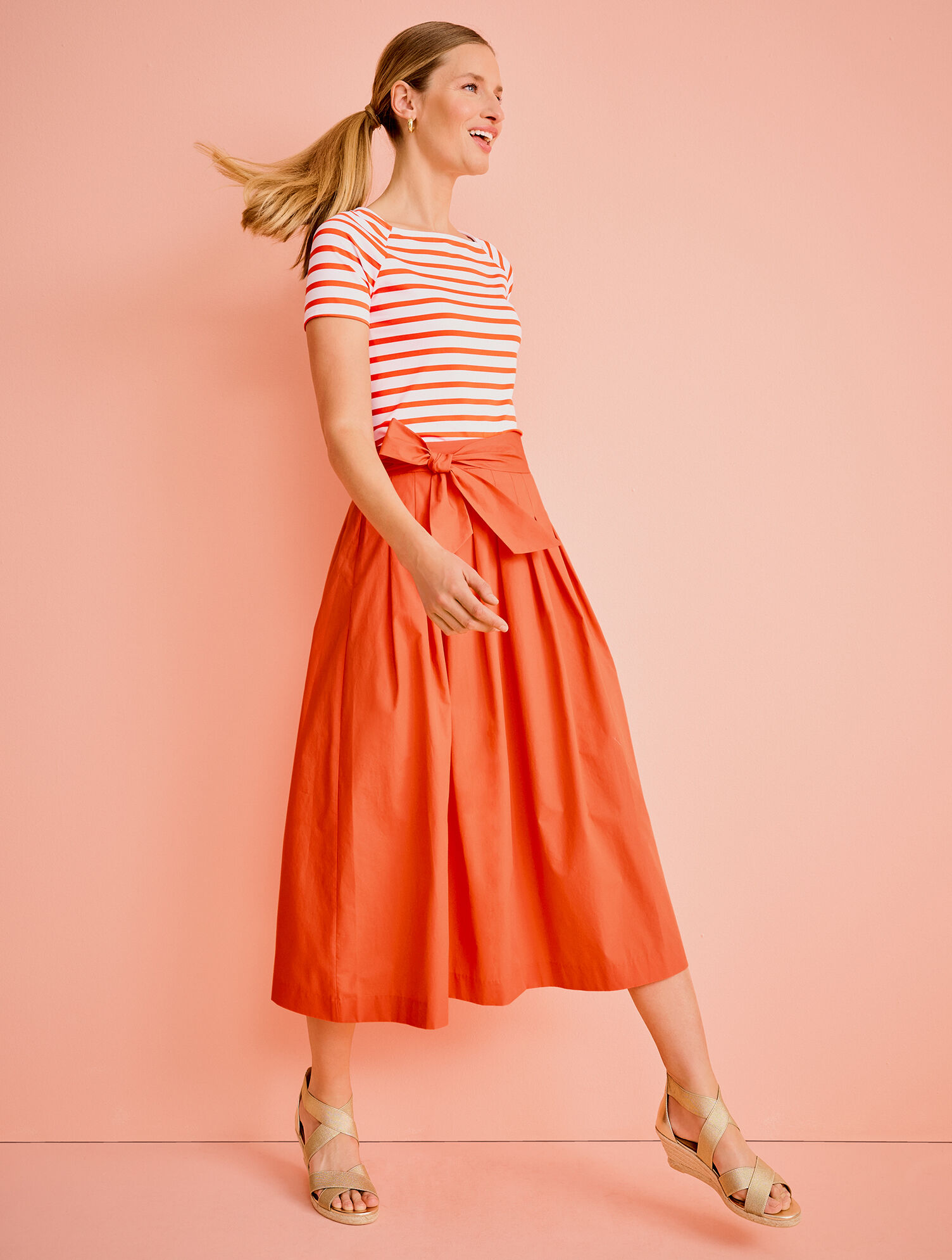 Talbots Effortless Jersey Square Neck Top Riviera Stripe Talbots