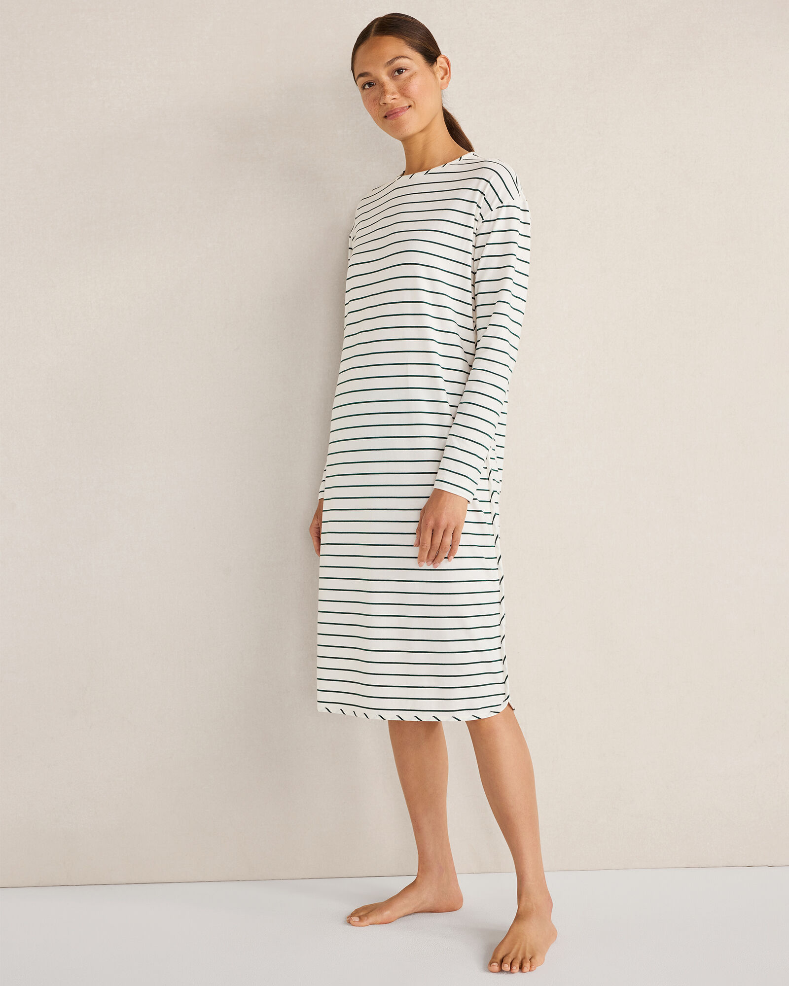 Organic Cotton Jersey Stripe Sleep Dress | Haven Well Within
