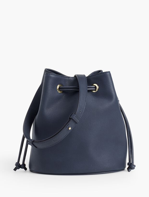 Drawstring Bucket Bag - Pebble Leather