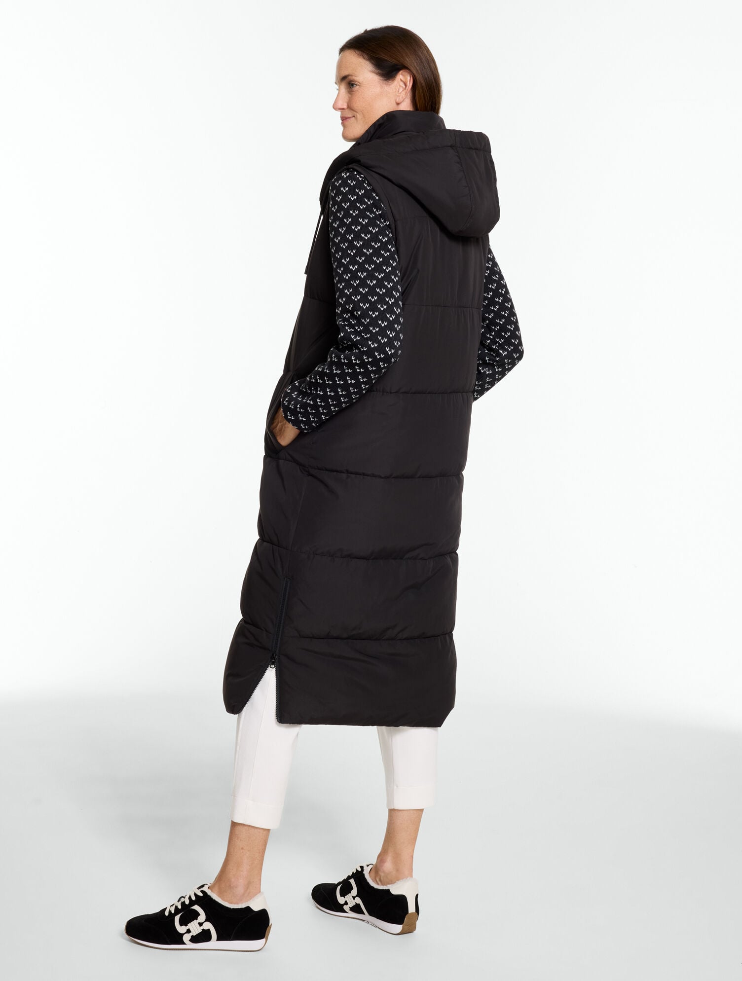 Hooded Long Puffer Vest