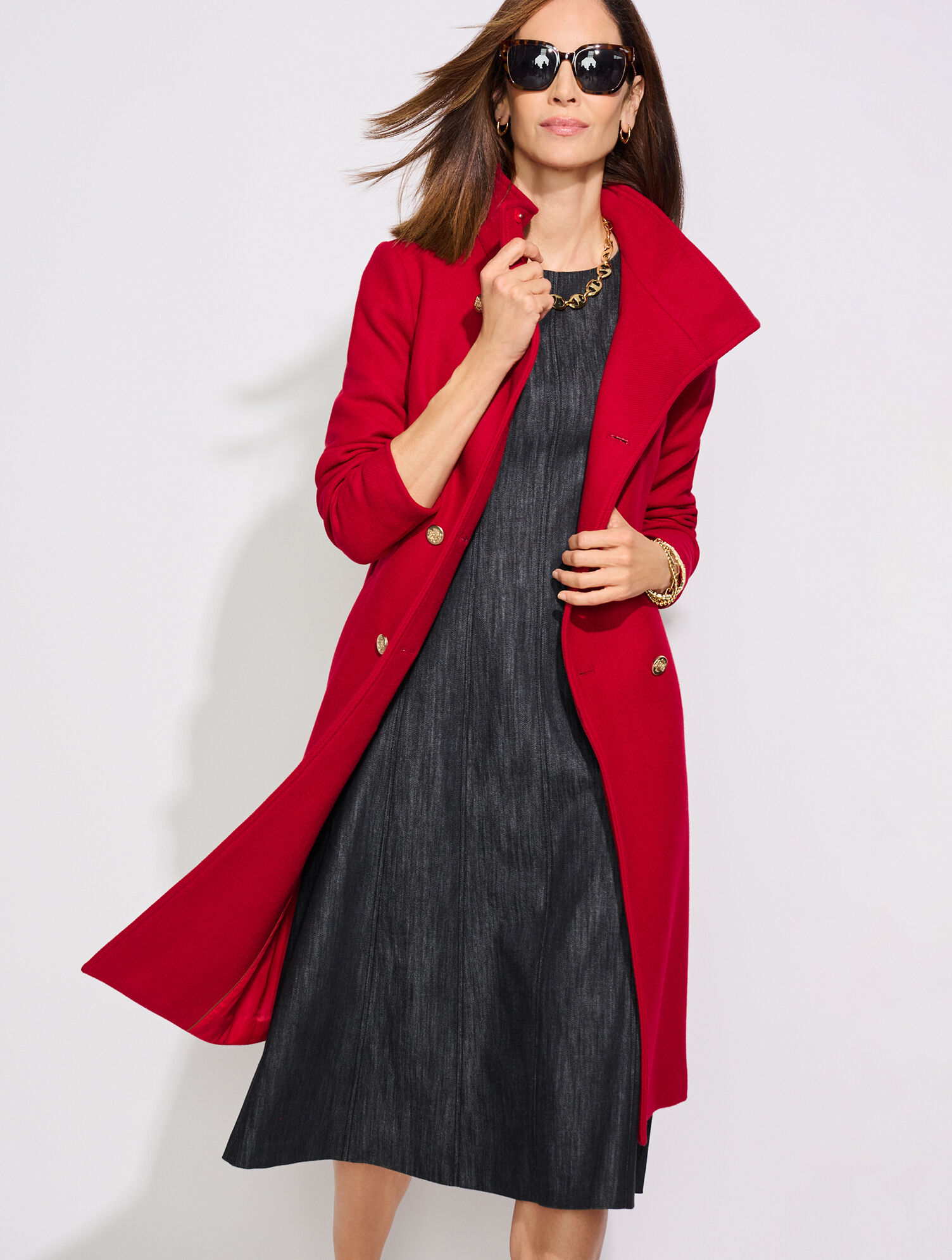 Italian Melton Double Breasted Coat | Talbots
