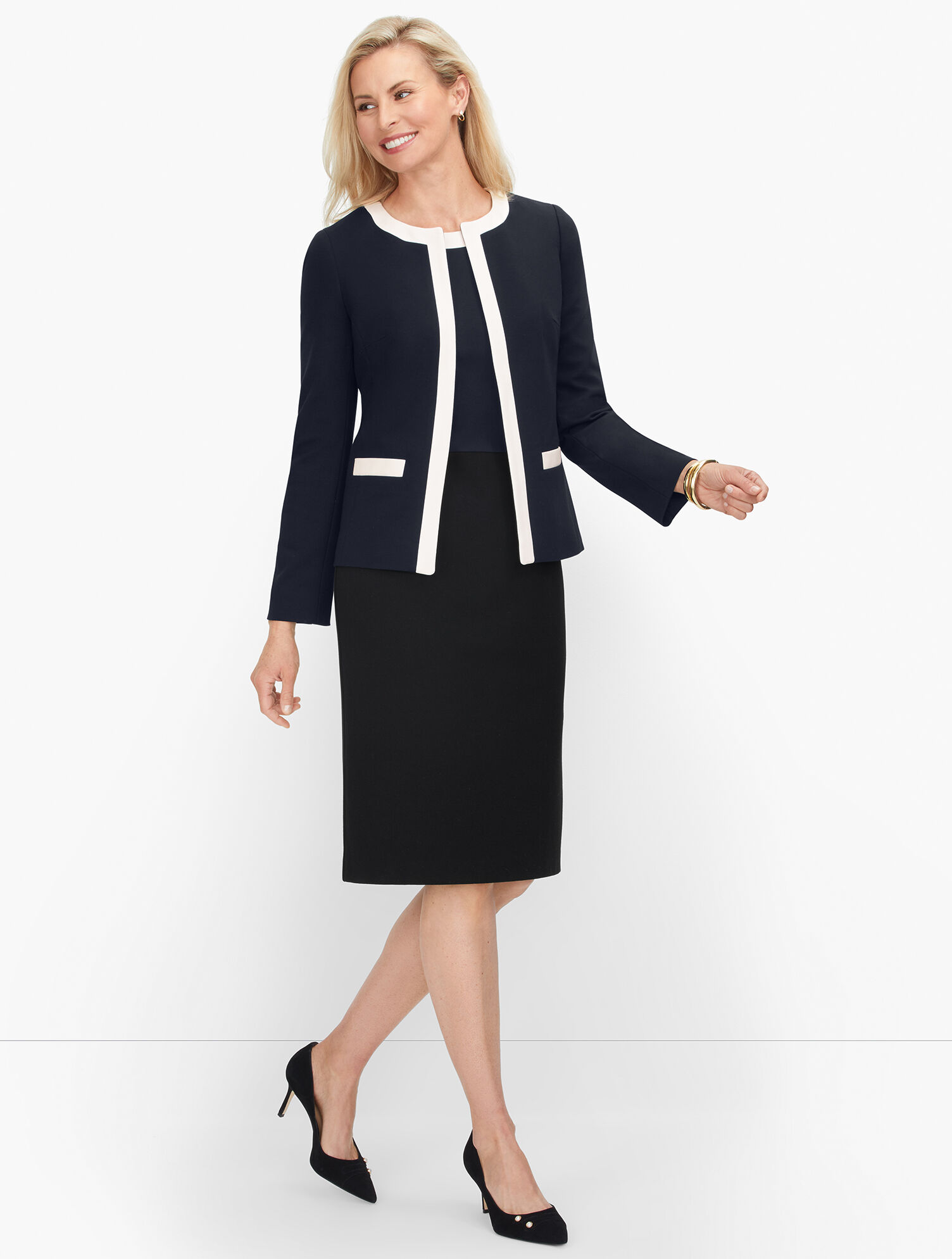 Italian Luxe Knit Tipped Jacket | Talbots