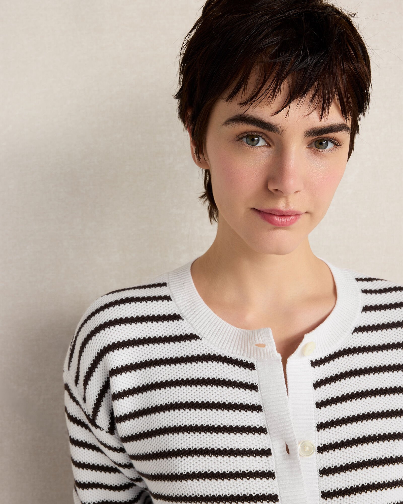 Cotton Stripe Cardigan