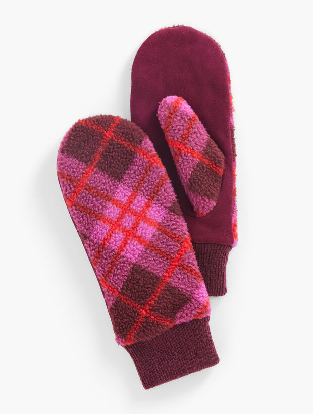 Sherpa Mittens - Chilly Plaid