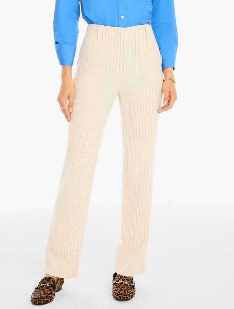 Talbots Southampton Tailored Stretch Straight Leg Pants - Double Stripe