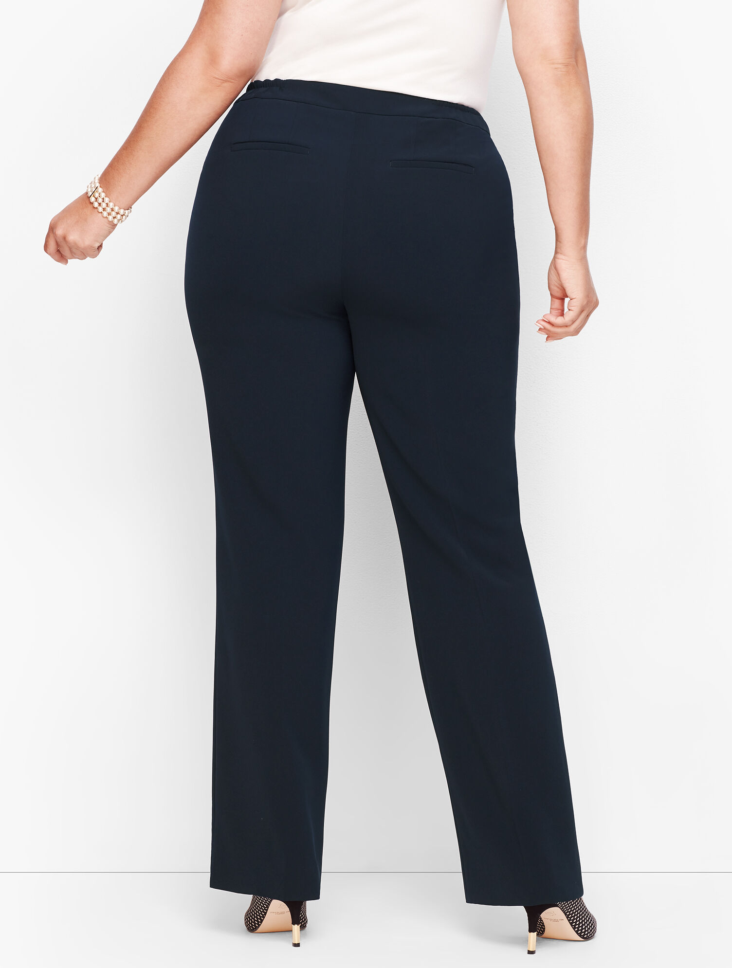 Stretch Crepe Wide Leg Pants