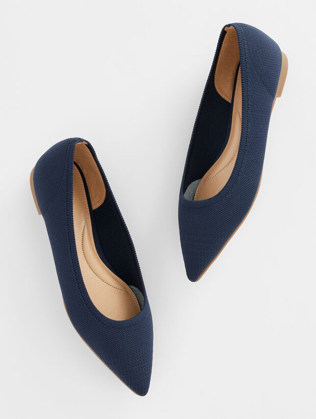 Edwin Knit Pointed Toe Flats