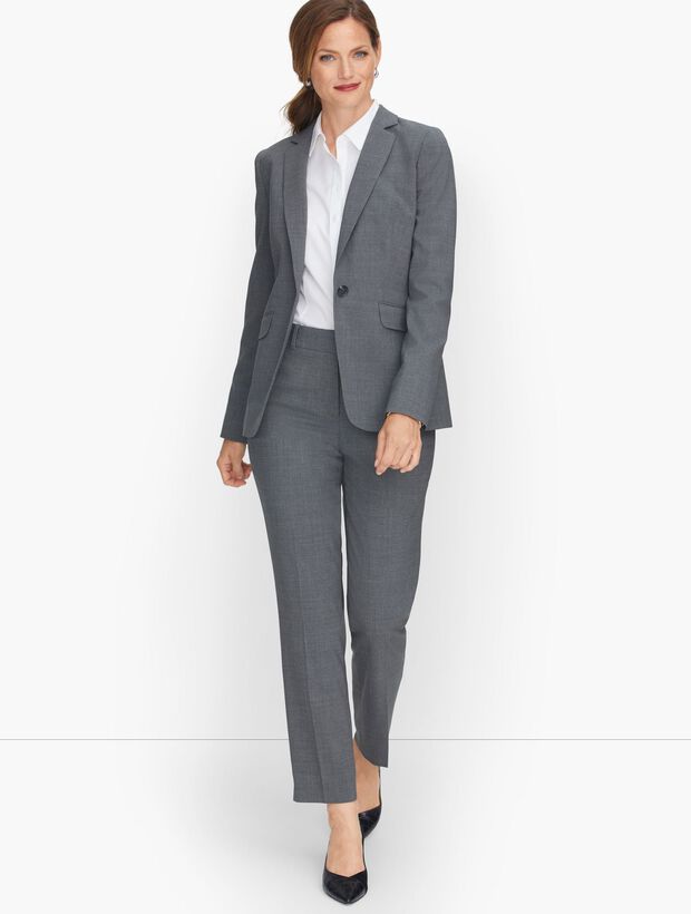 Luxe Wool Single Button Blazer - Grey M&eacute;lange