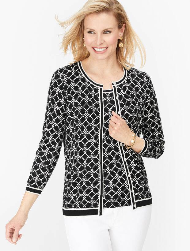 Charming Cardigan - Geo Pearl