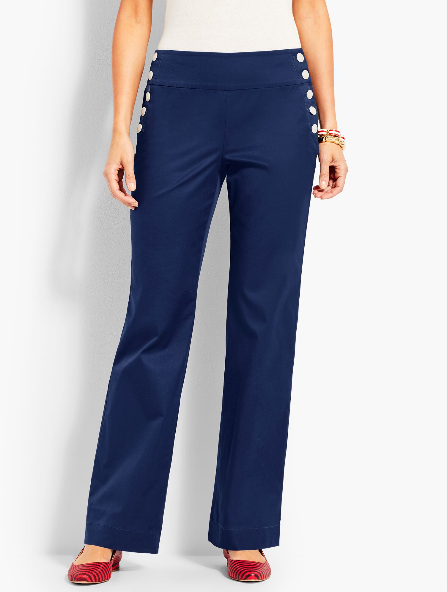 High-Waist Wide-Leg Sailor Pant | Talbots