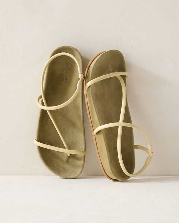 Strappy Leather Molded Sandals