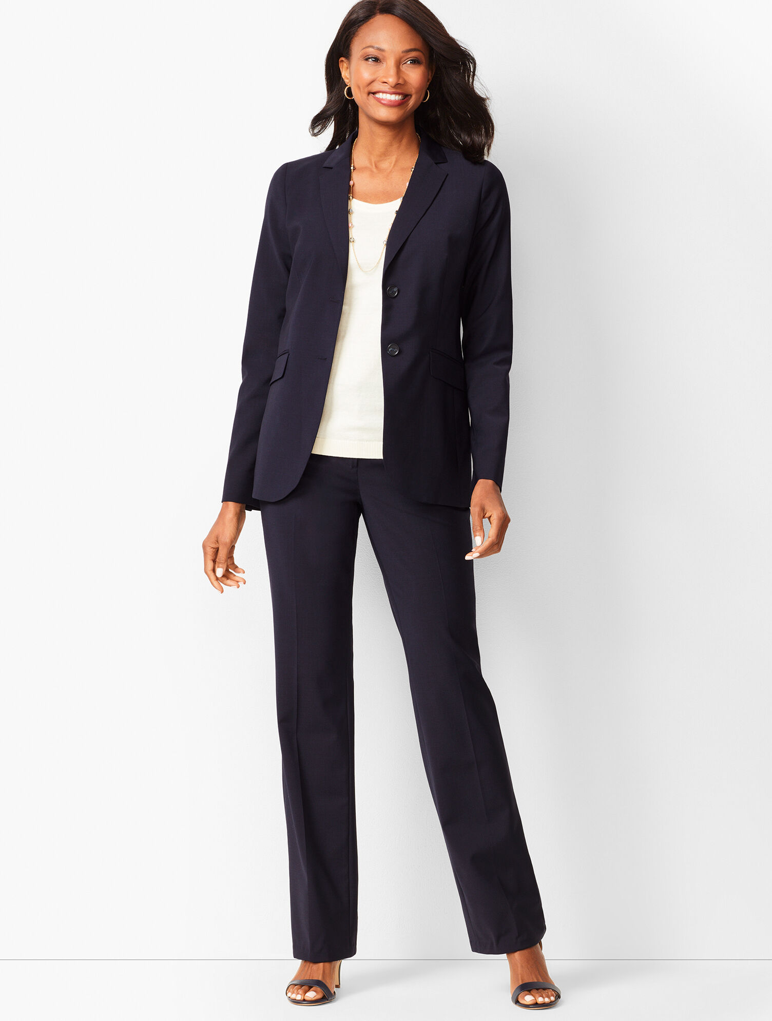 Seasonless Wool Two-Button Blazer | Talbots display picture 1
