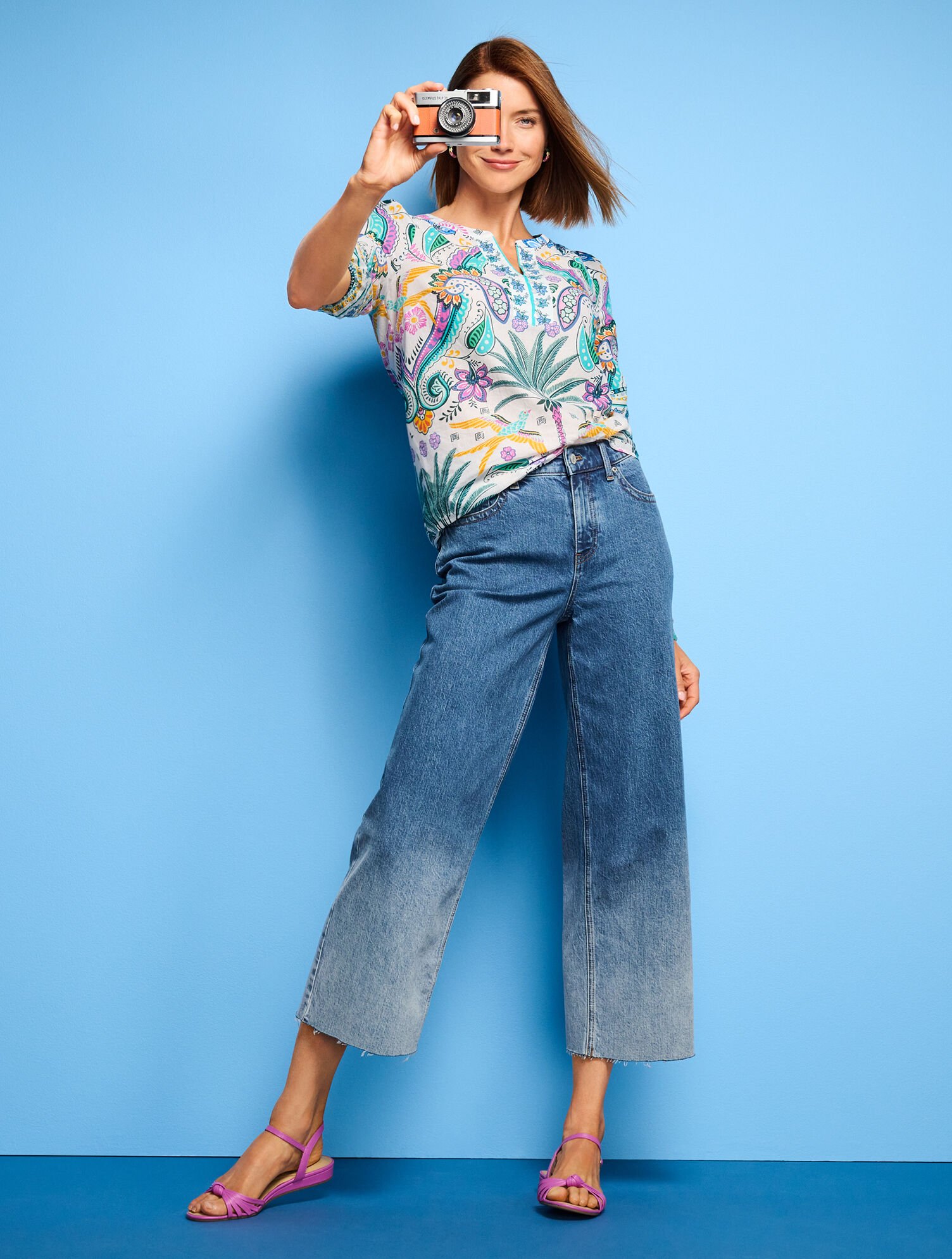 Glamb - Carson Cropped Pants ブルー Glamb - Carson Cropped Pants