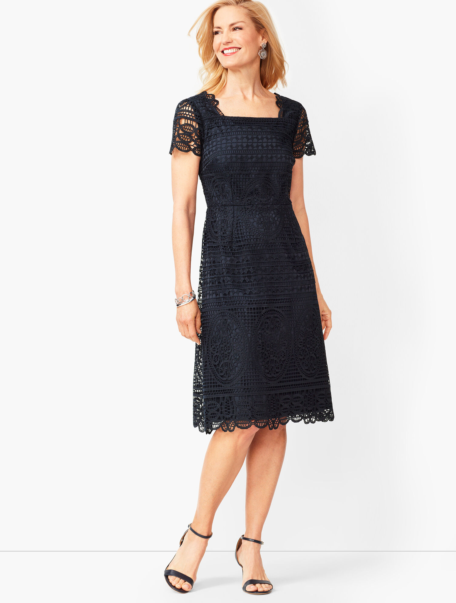 Medallion Lace A-Line Dress