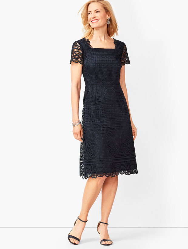 Medallion Lace A-Line Dress