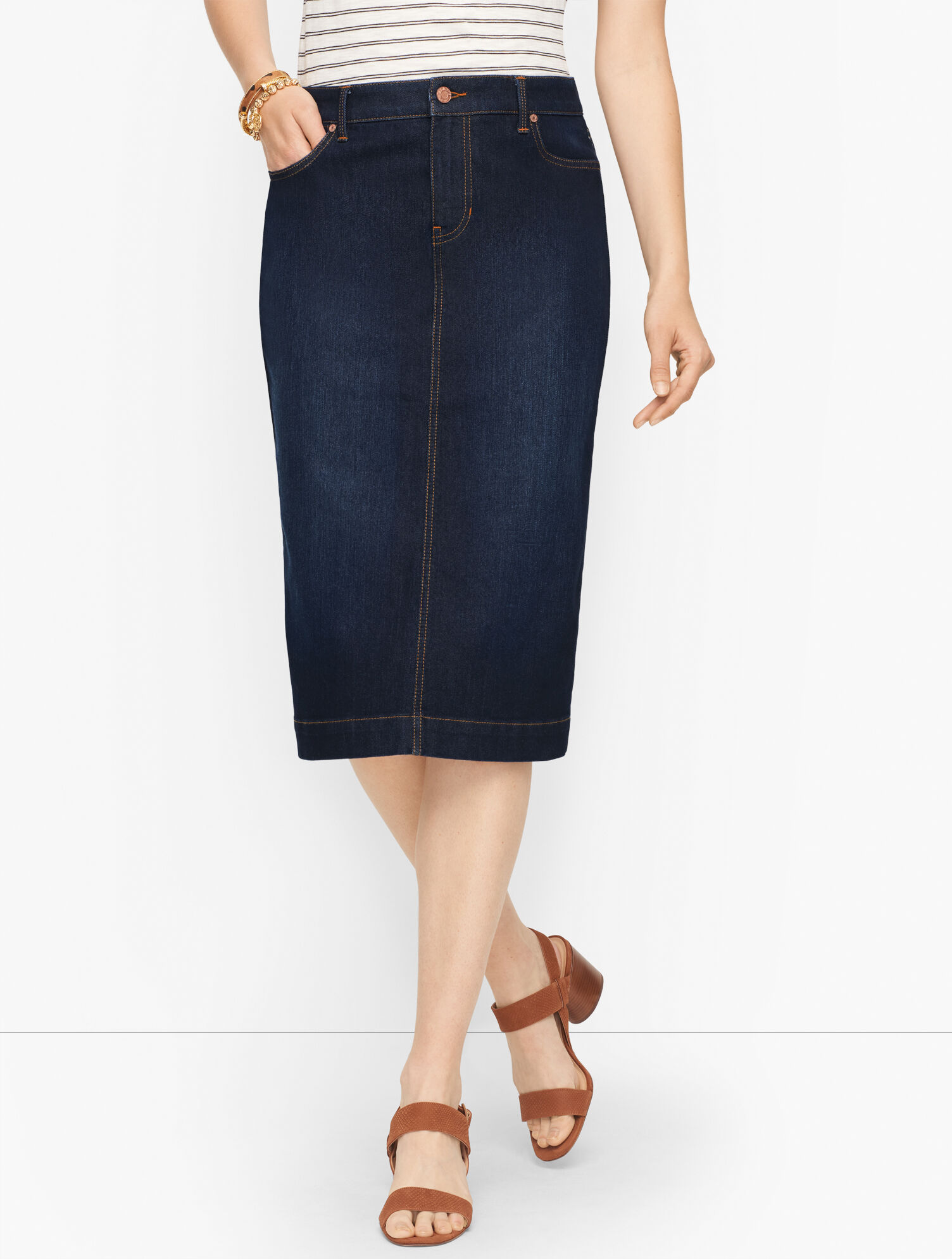 Sculpt Denim Pencil Skirt