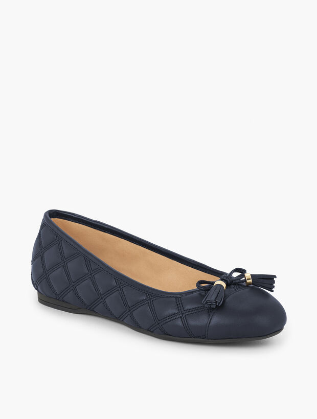 Penelope Tassel Quilted Nappa Ballet Flats | Talbots