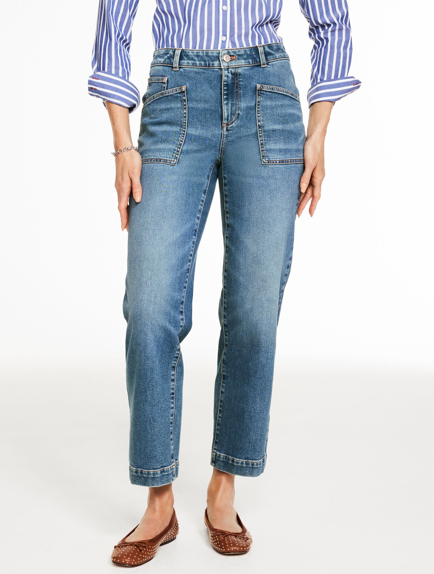 Straight Ankle Jeans - Cortlandt Wash
