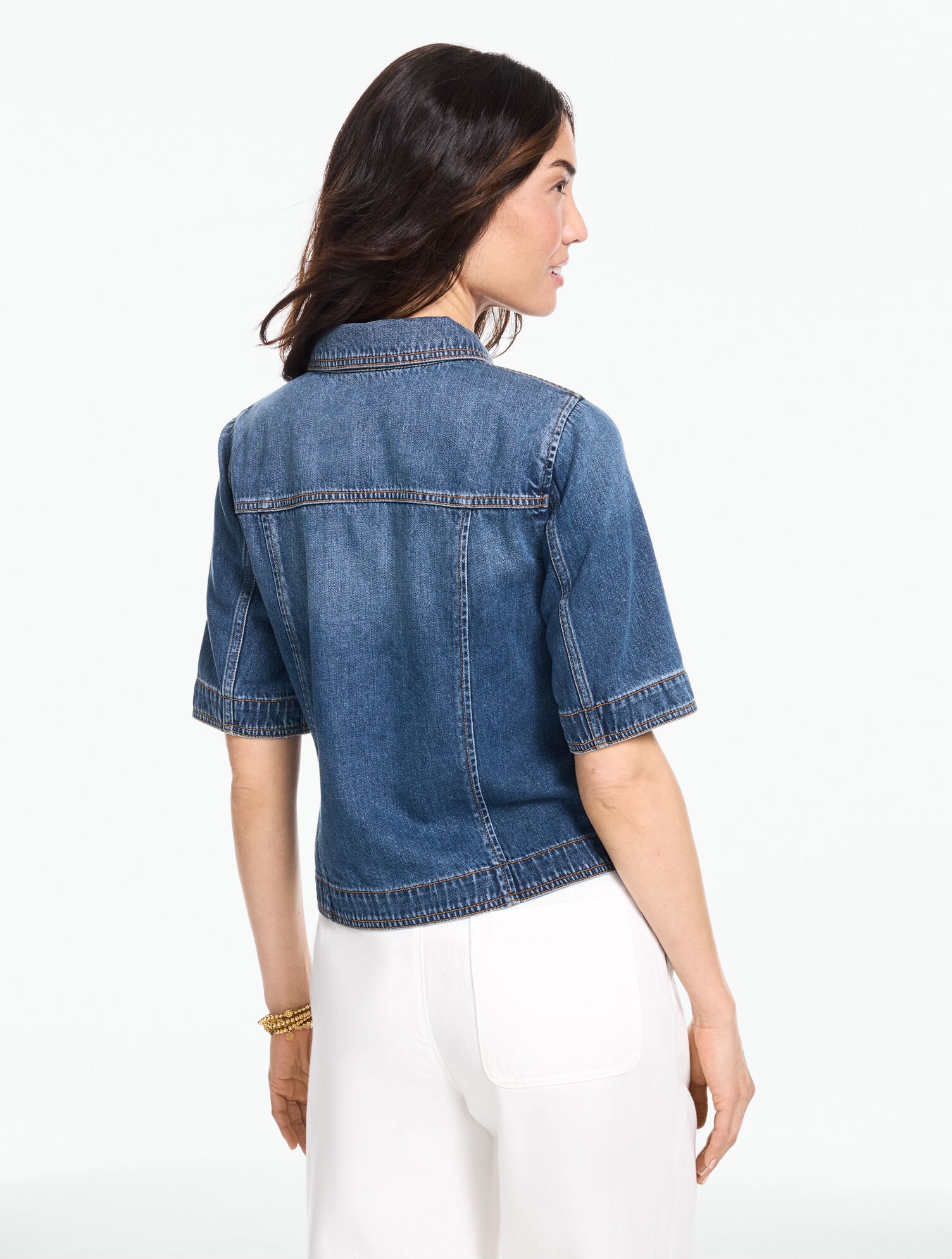 Short Sleeve Jean Jacket - Medium Wash