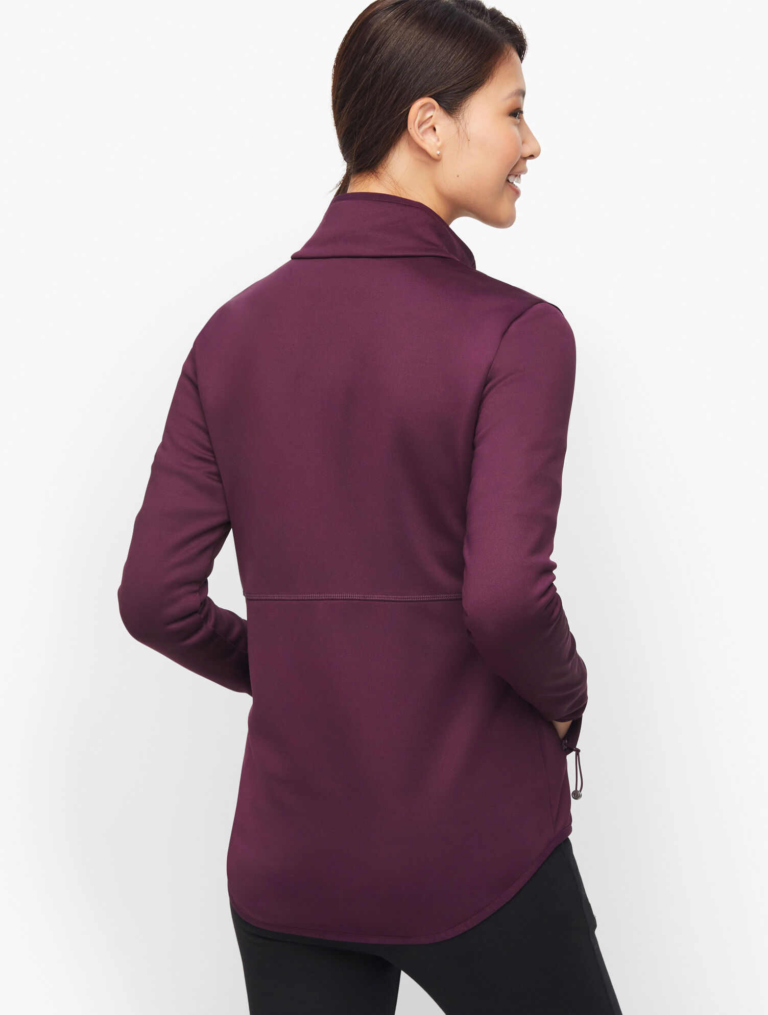 Brushed Scuba High-Low Jacket - Solid