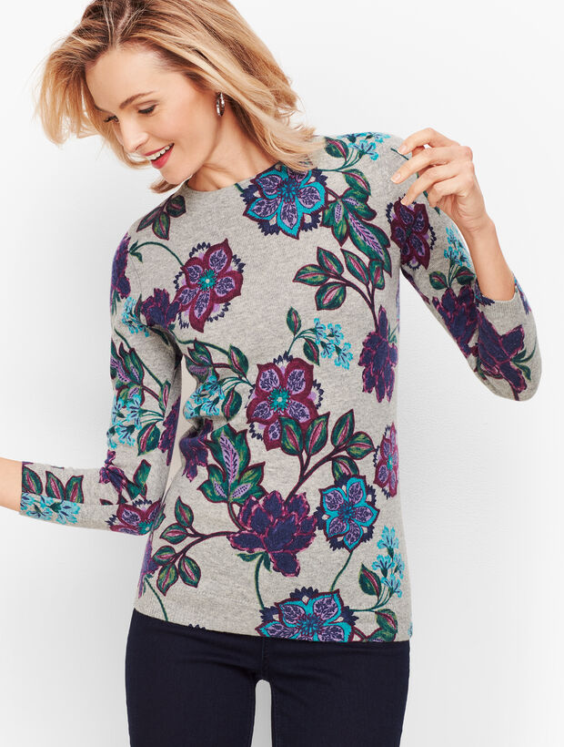 Cashmere Audrey Sweater - Floral