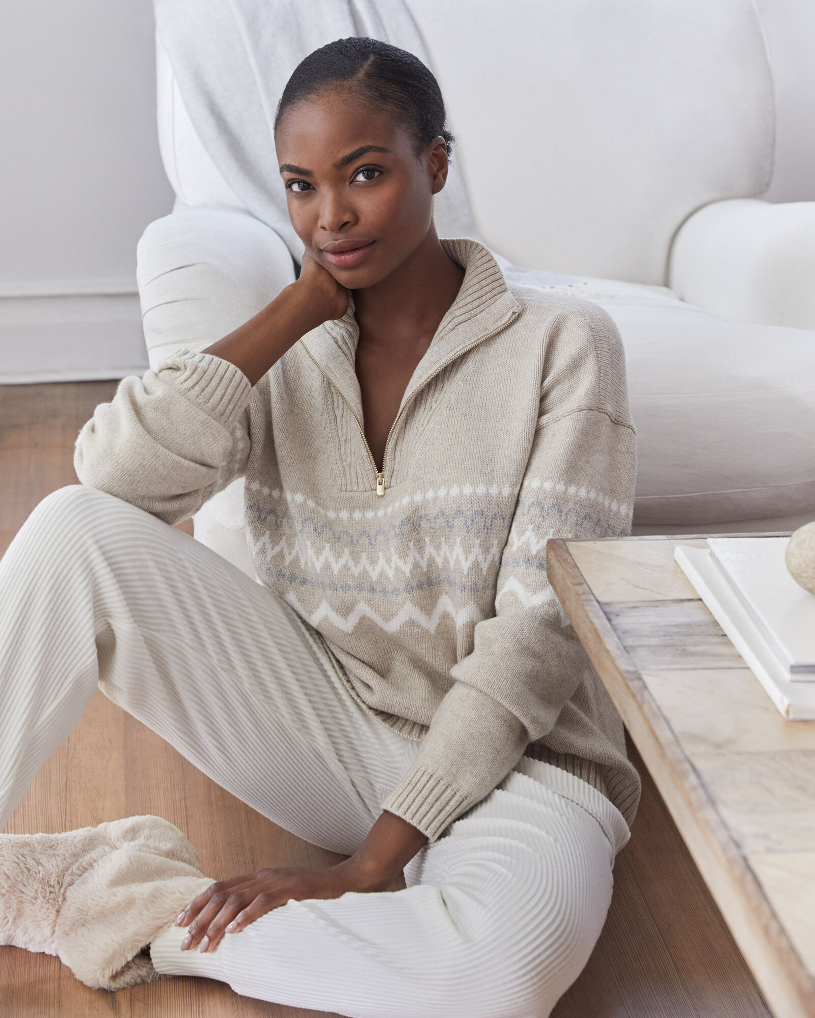 完売品✨エブリデイアイライク　Half Zip Sweater Fair Isle Half-Zip Sweater | Haven Well Within