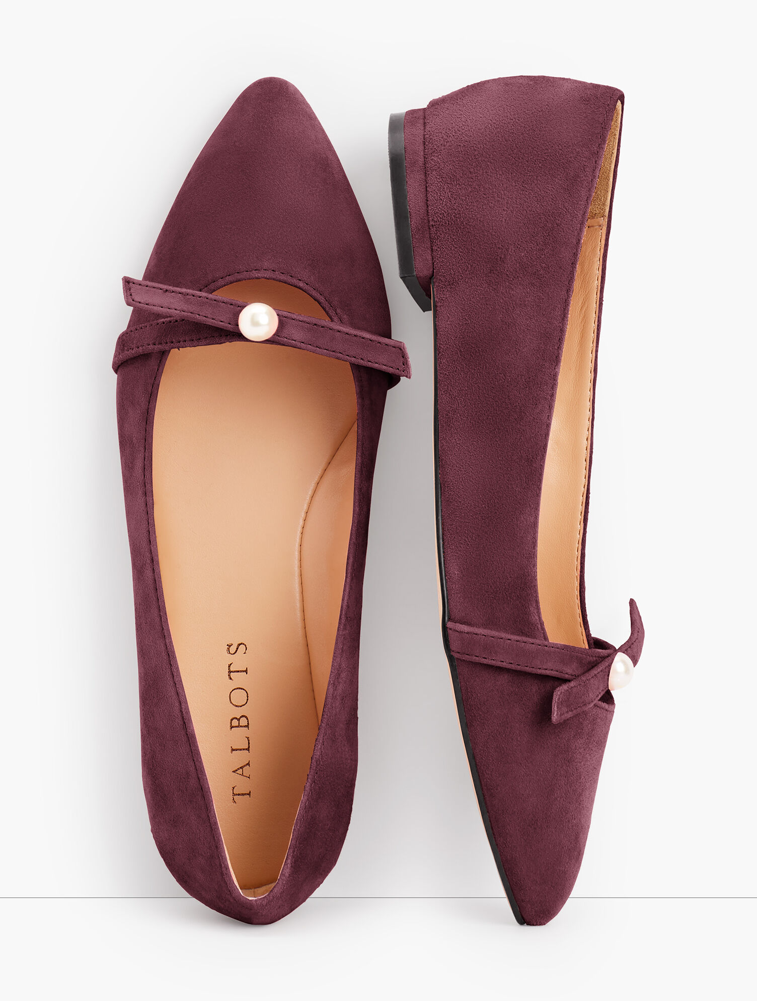Poppy Pearl Ballet Flats - Suede