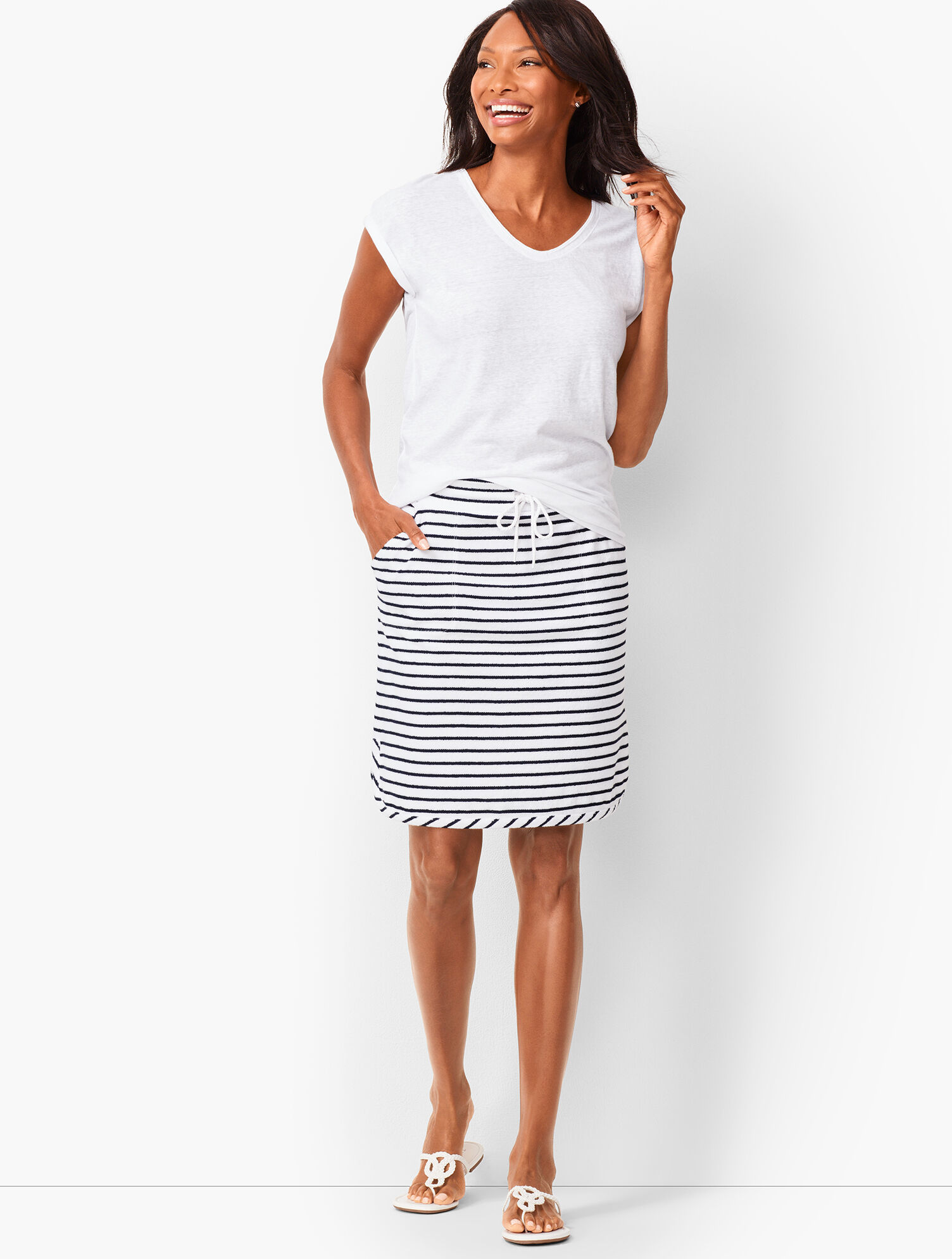 Stripe Loop-Terry Beach Skirt